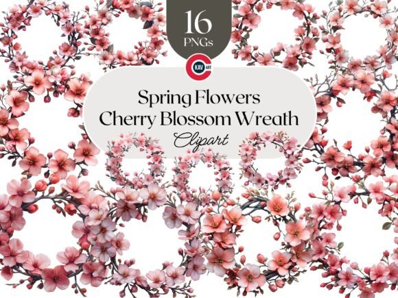 Download Floral Garland &amp; Cherry Blossom Wreath - Premium Bundle