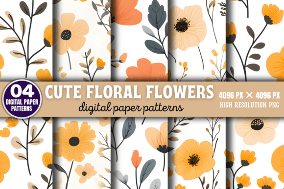 Download Cute Floral Flowers Digital Pattern 2 - Premium Resources