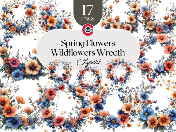 Download Floral Garland of Spring Wildflowers - Premium Resources