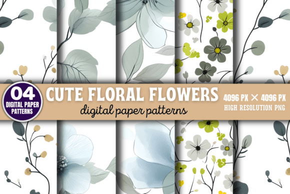 Download Cute Floral Flowers Digital Pattern 3 - Premium Resources