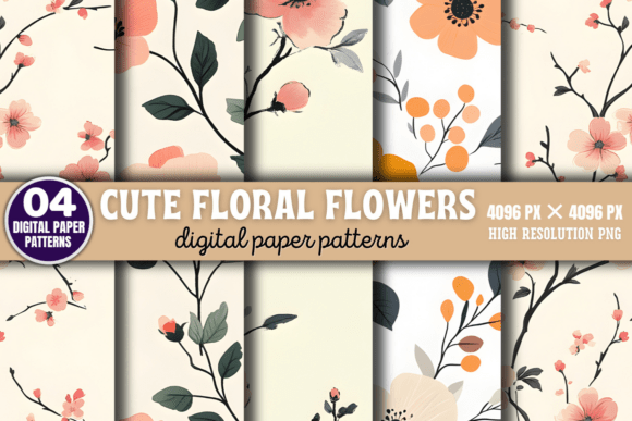 Download Cute Floral Flowers Digital Pattern 1 - Premium Resources