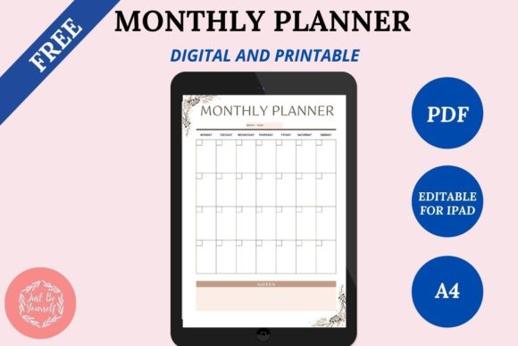 Download FREE Undated Monthly Digital Planner - Digital planner Collection